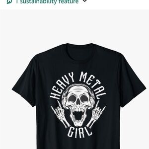 New Heavy Metal girl black rock t shirt size Medium